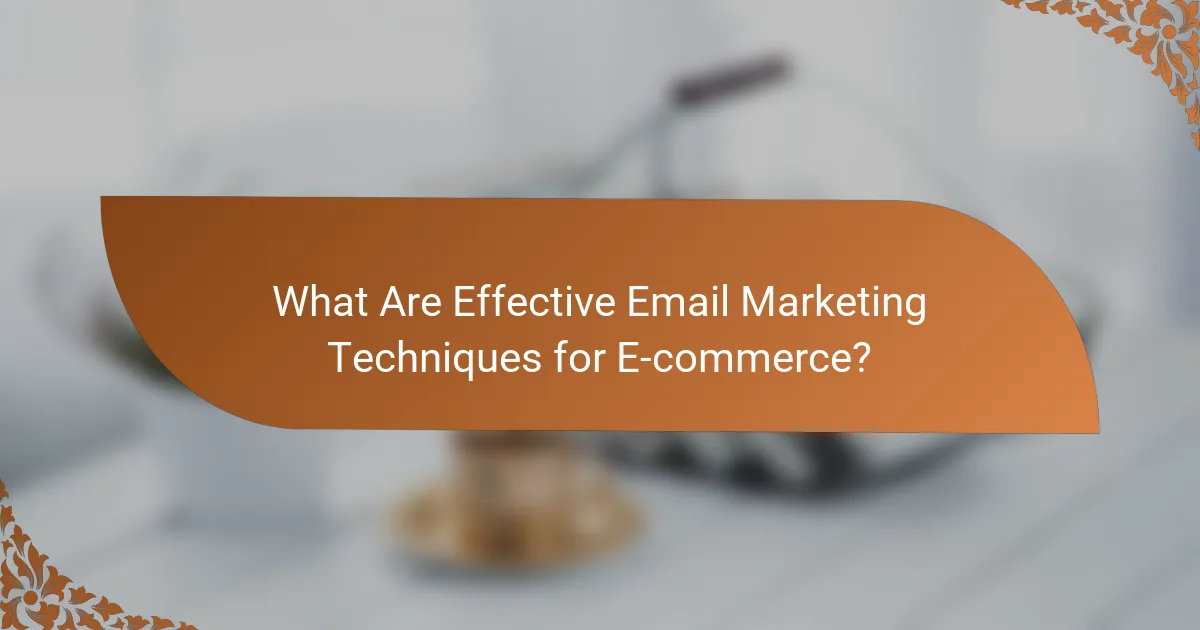What Are Effective Email Marketing Techniques for E-commerce?