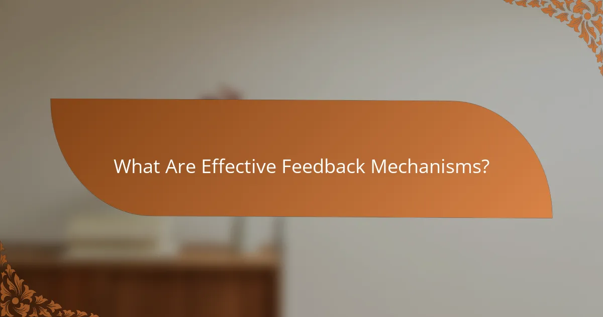 What Are Effective Feedback Mechanisms?