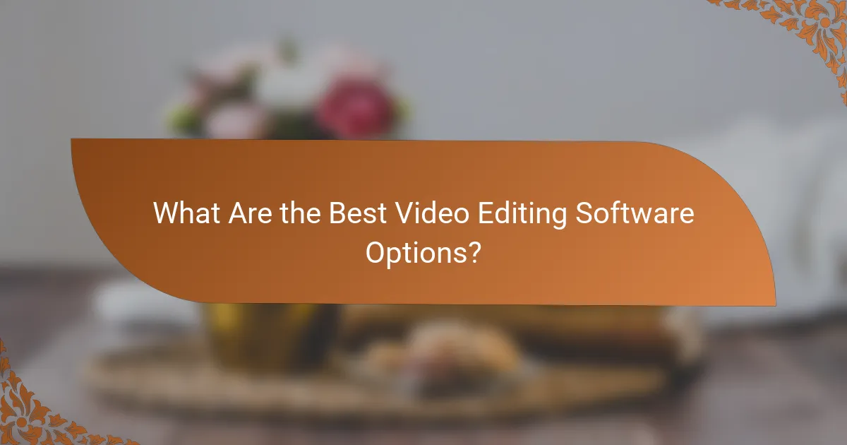 What Are the Best Video Editing Software Options?