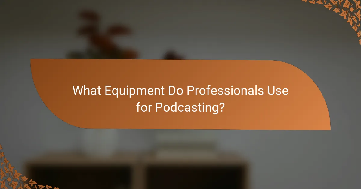 What Equipment Do Professionals Use for Podcasting?